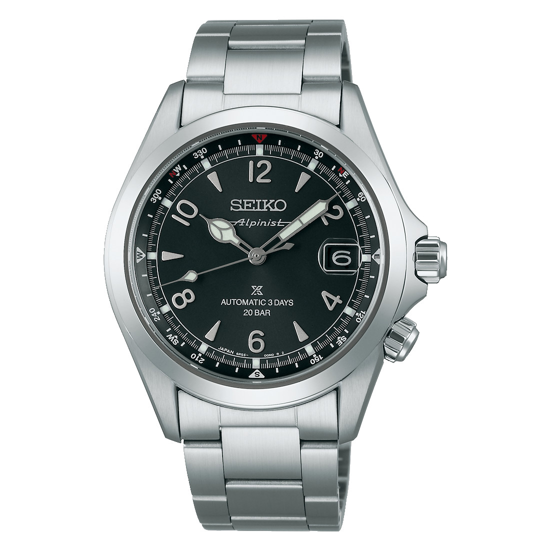 Seiko Prospex Alpinist Mechanical 39.5mm Black Dial Watch SPB505