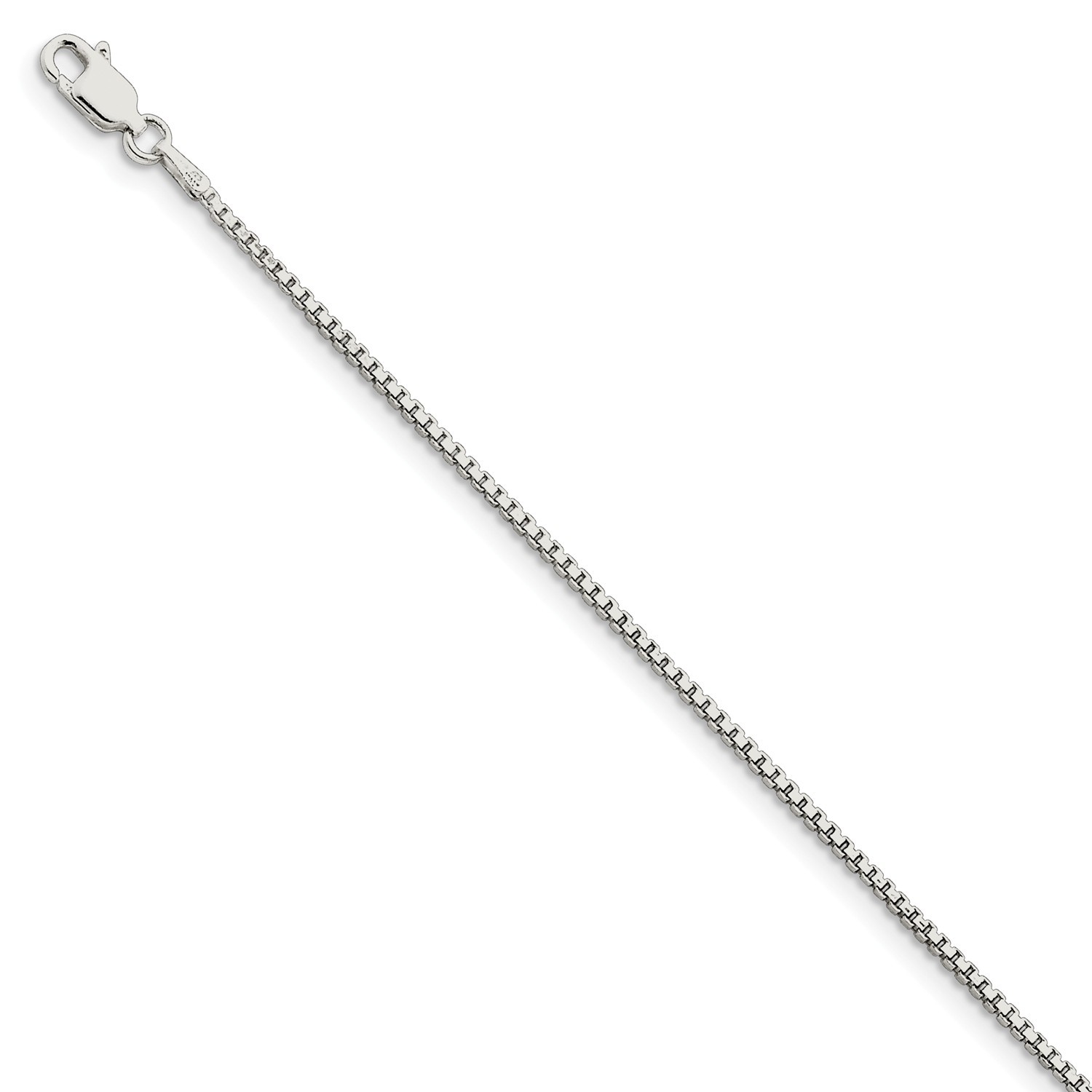Sterling Silver Solid 1.40mm Plain Box Bracelet w/ Lobster Clasp 7″ – 9″
