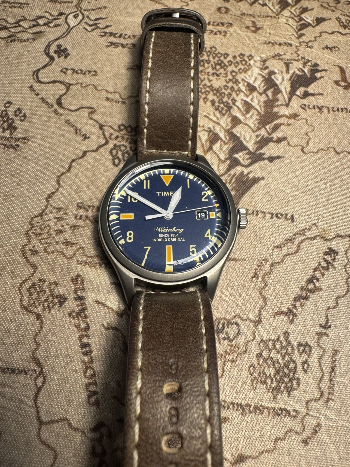 Timex Waterbury Heritage Indiglo Original Leather Strap Men’s Watch TW2P83800