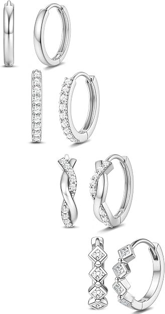 Small Gold Huggie Hoop Earrings Set 14K Gold Plated Dainty Cartilage Helix