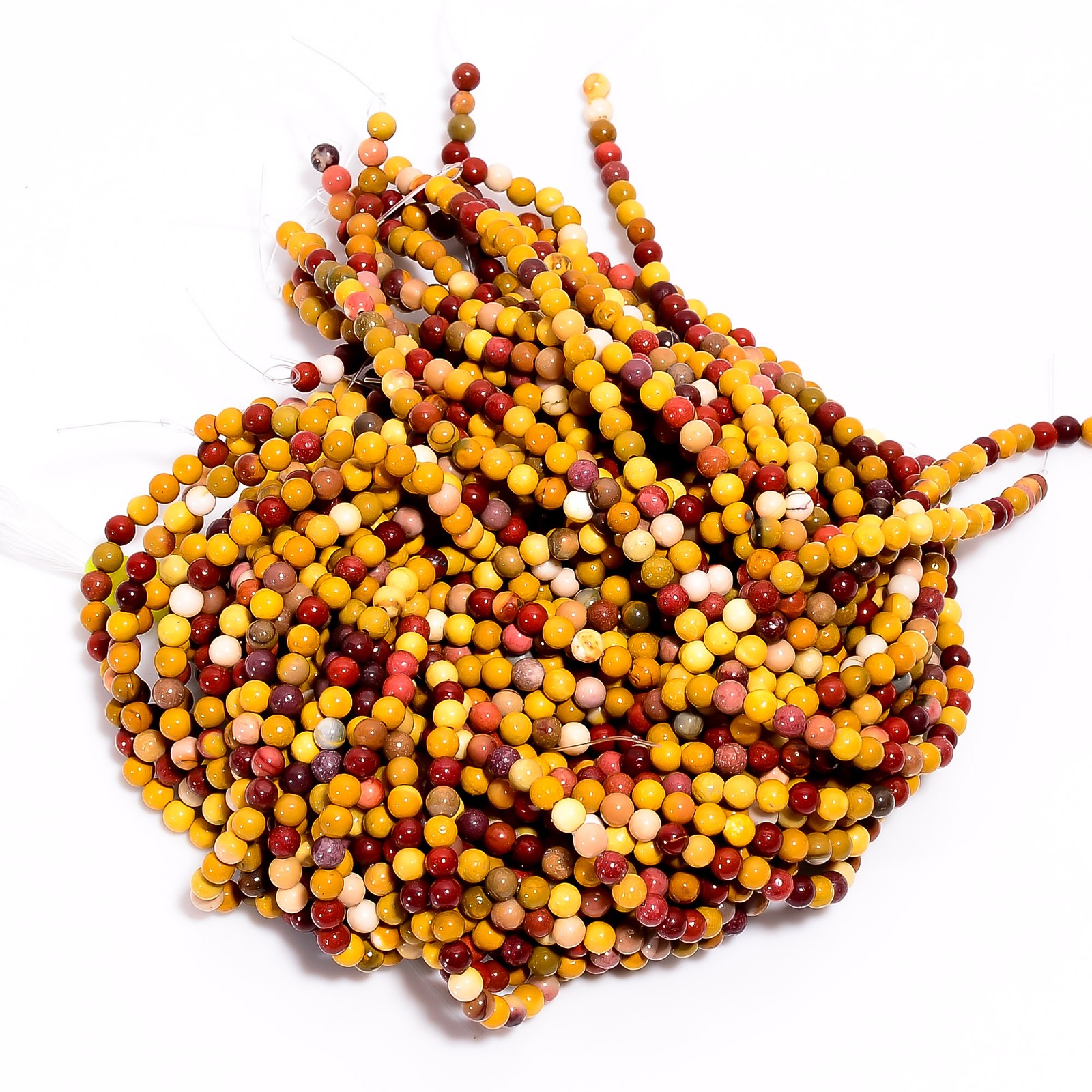 Natural Mookaite Gemstone Round Shape Smooth Beads 4X4.5 mm Strand 15″ AB608