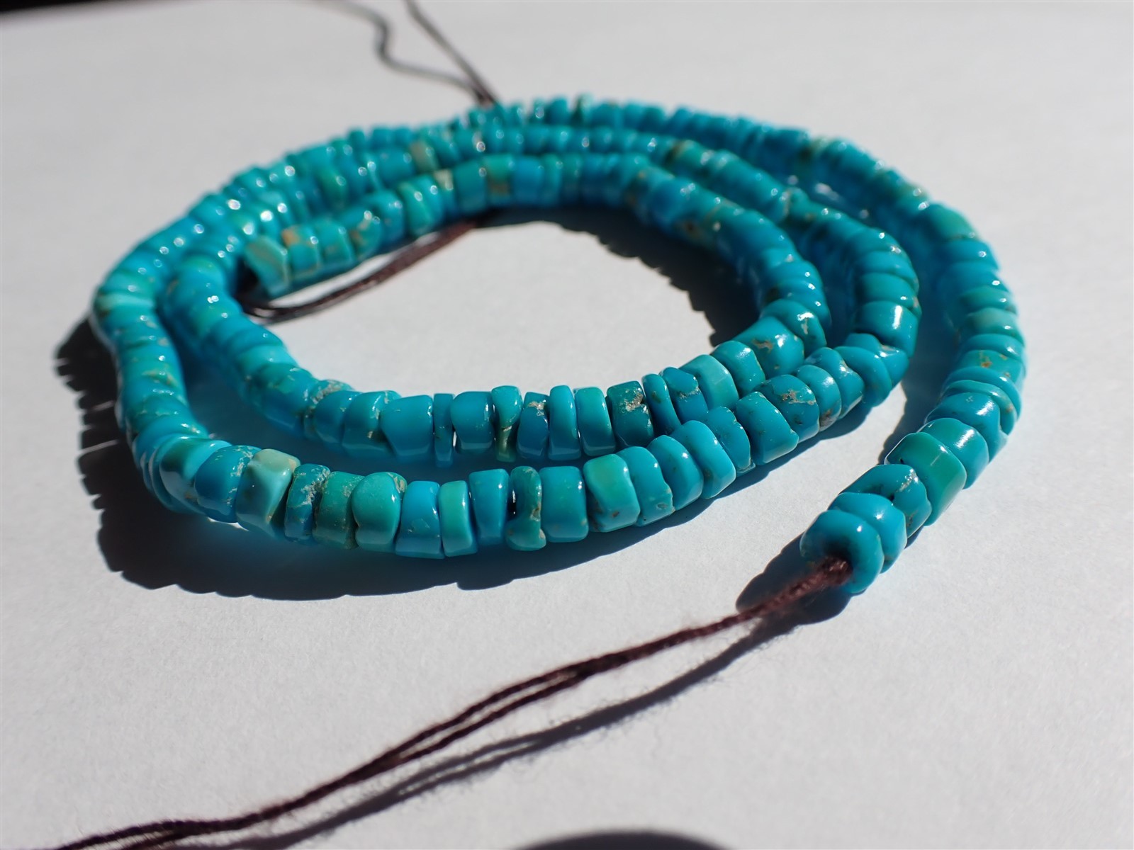 Genuine Blue Ridge (Sonora) Turquoise Heishi Beads – 4.5×2.5-3.5mm – Str