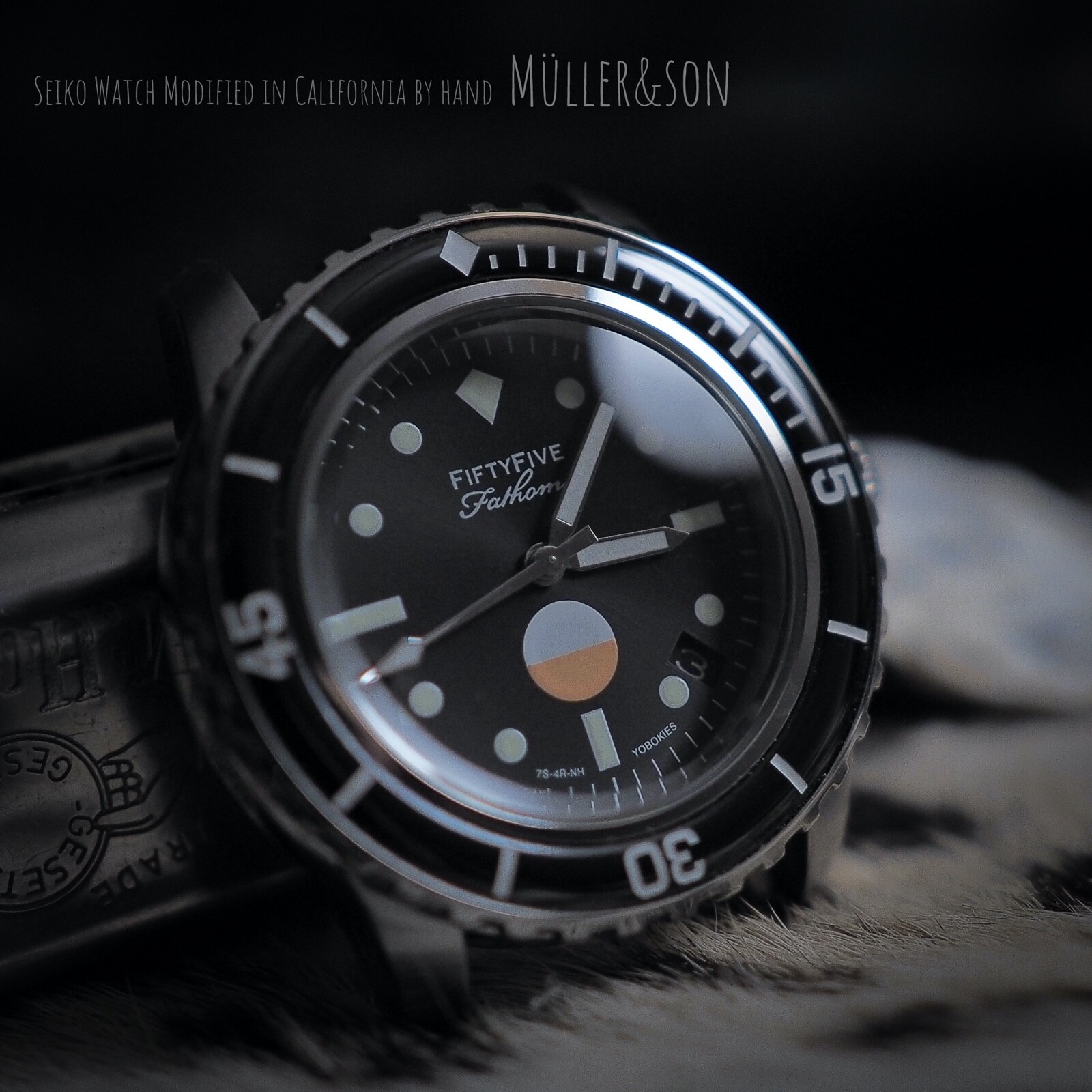 Ceramic Black “Fifty Five Fathoms” Domed Bezel Insert for Seiko SNZH ~ US Seller