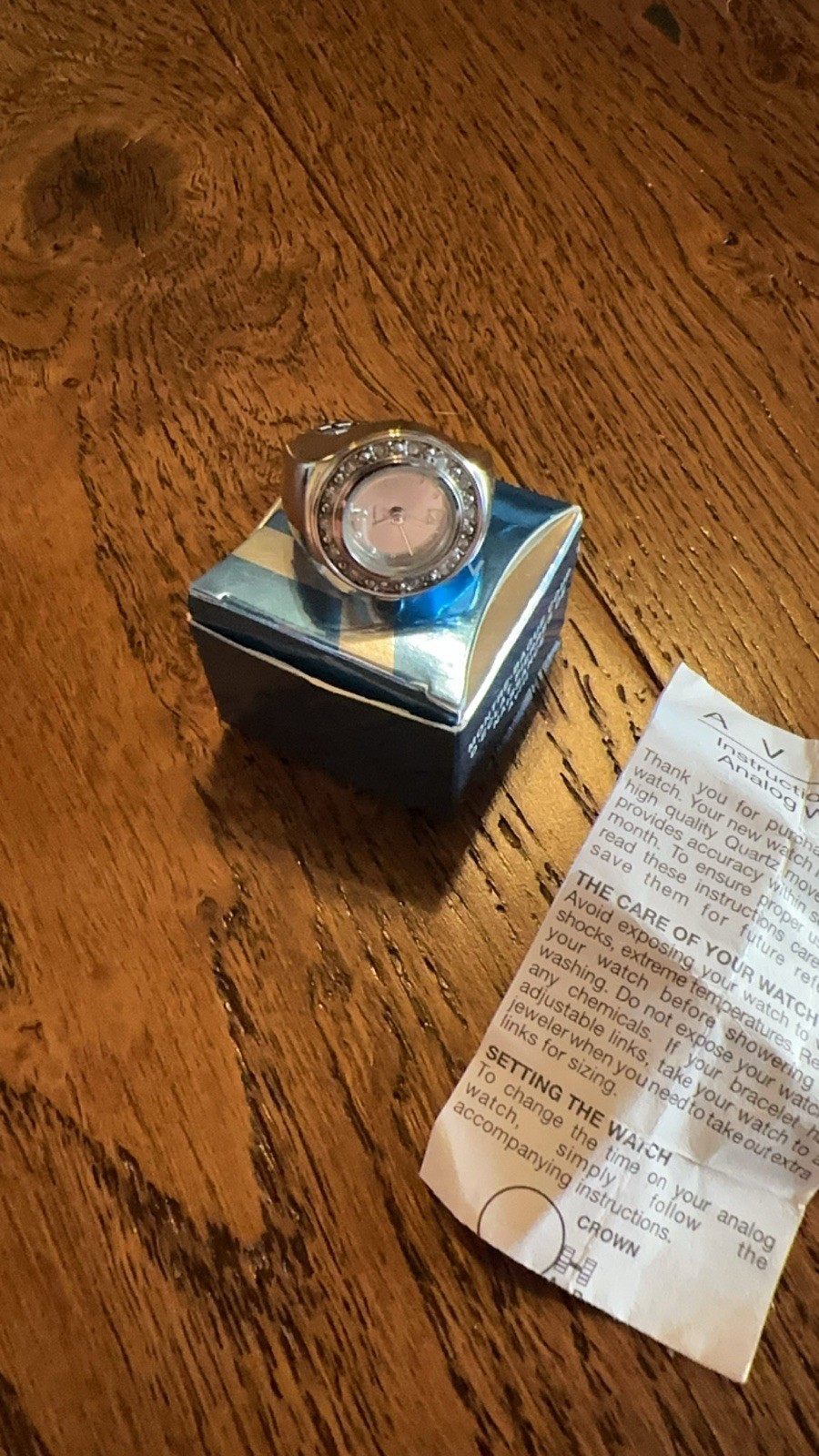 Vintage 2005 Avon Sparkling Ring Watch In Box Needs Battery F936721