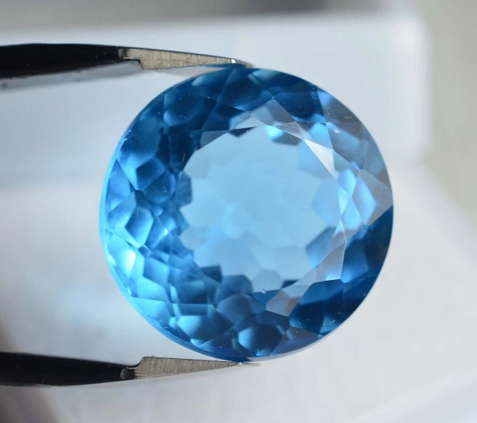 Natural 14 Ct+ Santa Maria Blue Aquamarine Round Cut Certified Loose Gemstone