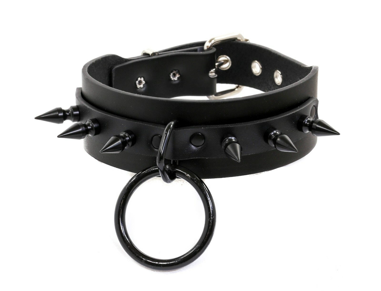 Punk Fashion Red Spike Bondage Handmade Choker Collar Necklace Buckle