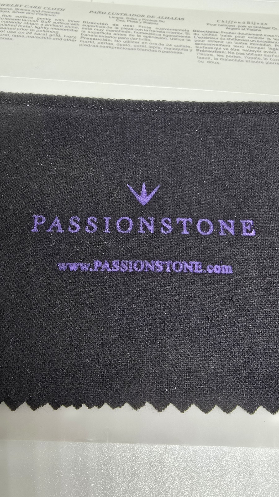New Passionstone Black Jewelry Care Cloth 6″x4″