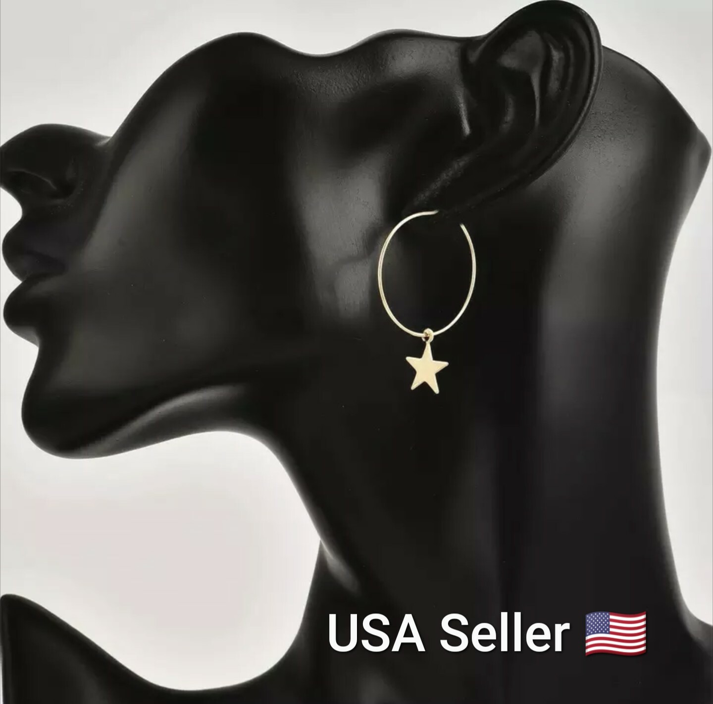 New Fashion Earrings Simple Gold Silver Color Circle Star Stud for Women Jewelry