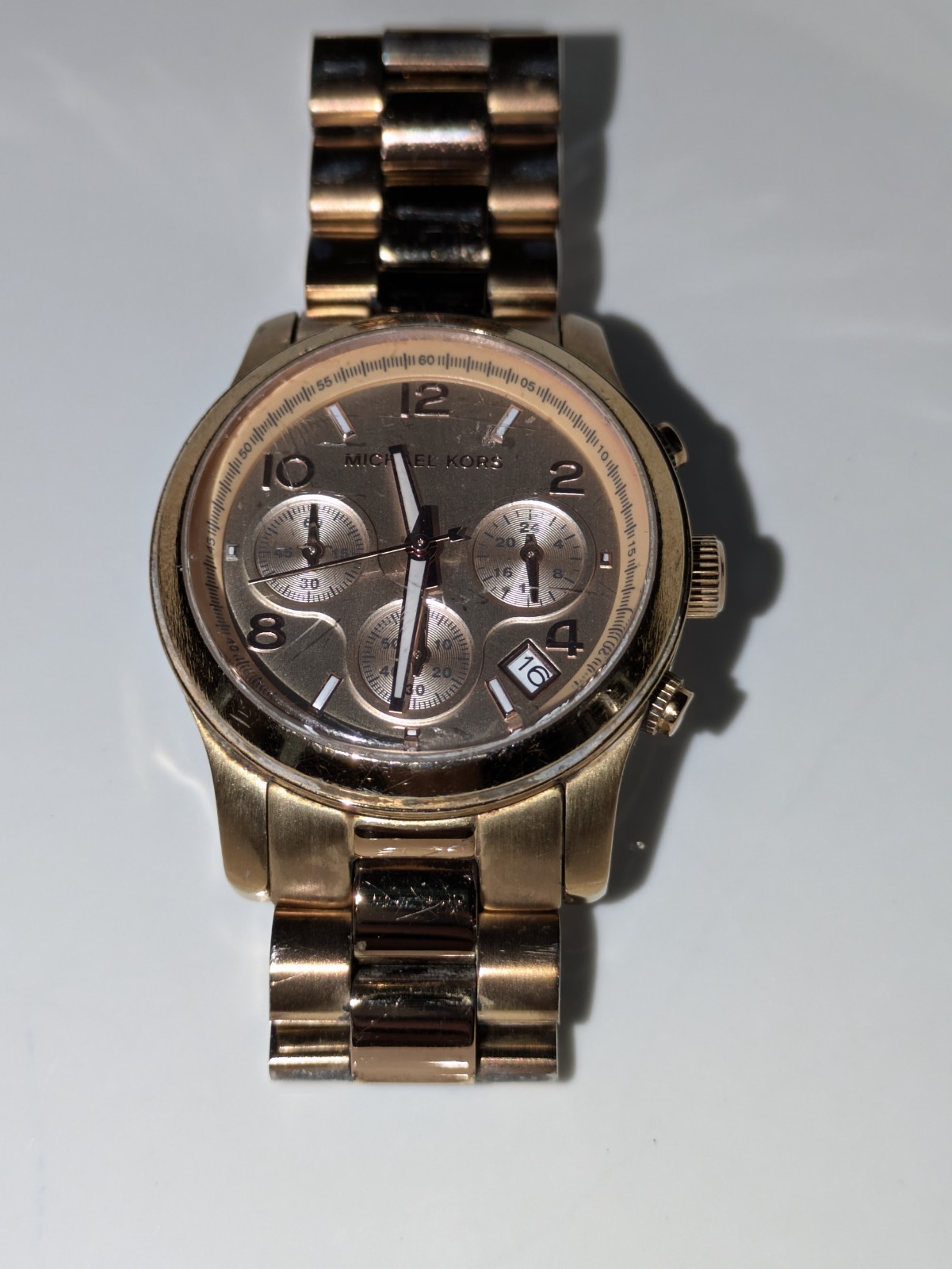 Michael Kors MK5128 Rose Gold Tone Stainless Steel 38mm Watch Untested As Is
