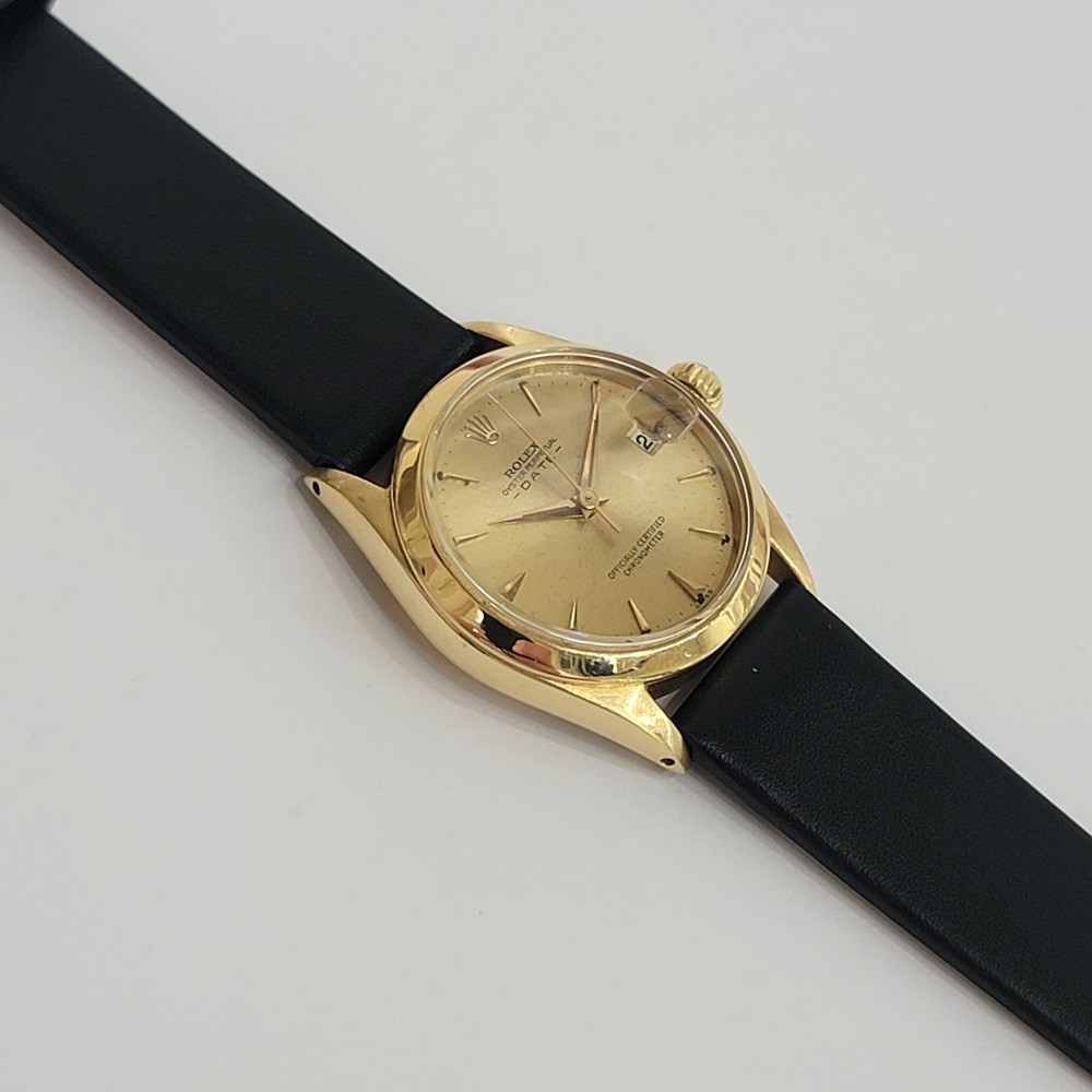 Rolex Ref 6624 Oyster Date 18k Solid Gold Midsize 30mm 1960s Automatic RA456C