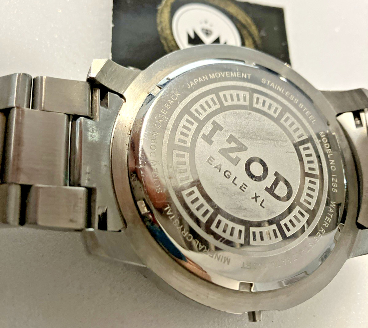 Izod Eagle XL IZS5 Steel Men’s Watch PreOwned For Parts Or Repair No Stem/Crown