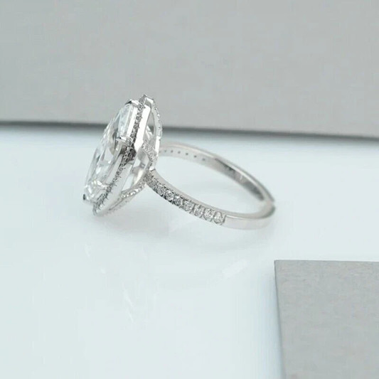 1.50CTW Marquise VVS1 Moissanite Wedding Engagement Ring 14k White Gold Plated