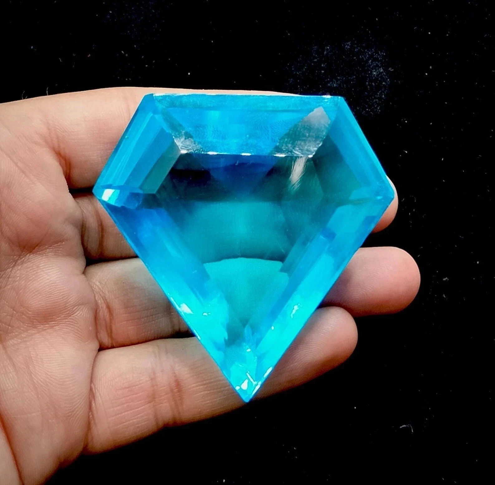 100.50 Ct Natural AAA Brazilian Blue Topaz Fancy Cut Loose Gemstone Certified