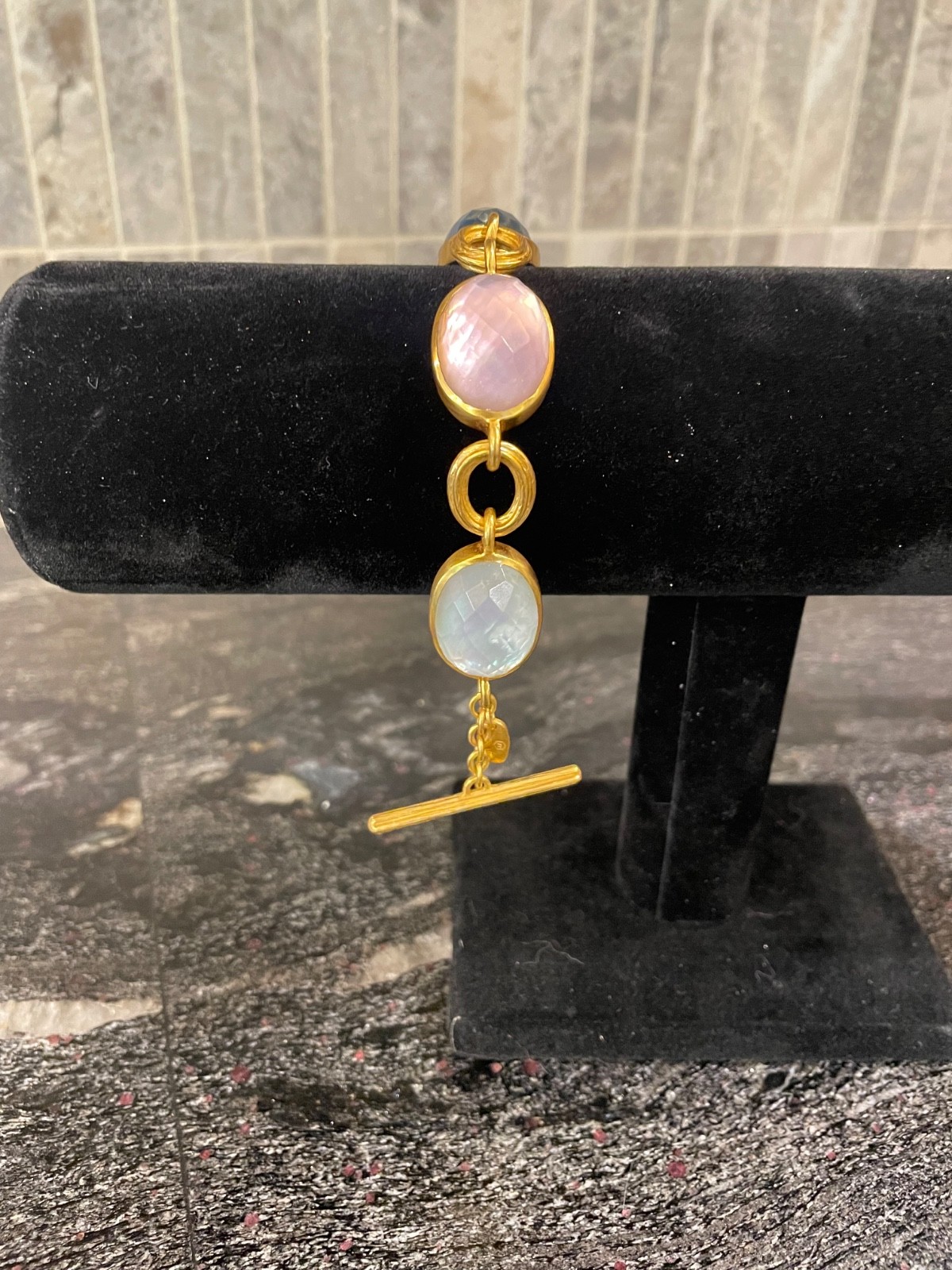 Julie Vos Multi Color Iridescent Pastel Link Bracelet
