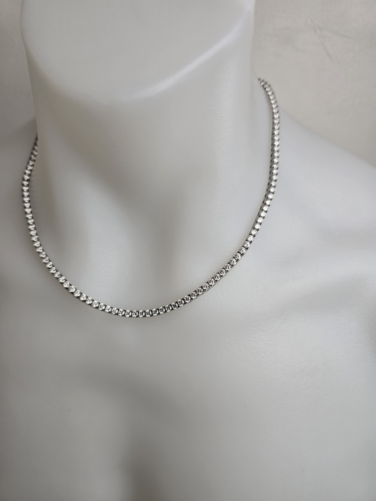 Qorn Moissanite Tennis Chain 3mm 18″ GRA Certified Flawless FL D Color 3EX Steel