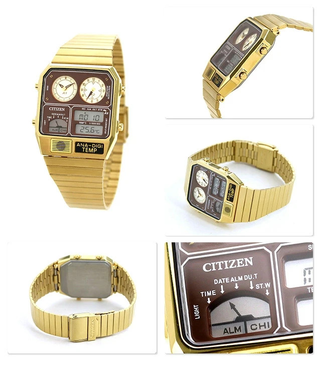 CITIZEN ANA-DIGI TEMP JG2103-72X Brown Gold Reproduction Men’s Watch New in Box