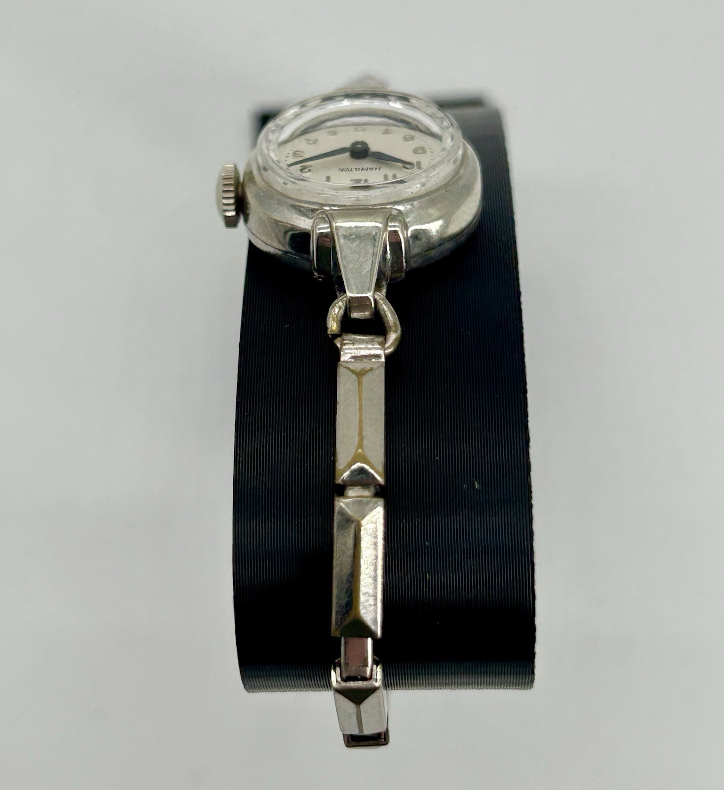 Vintage 1955 Hamilton Jenny-B 22J Ladies Watch 10K White Gold Filled Running USA