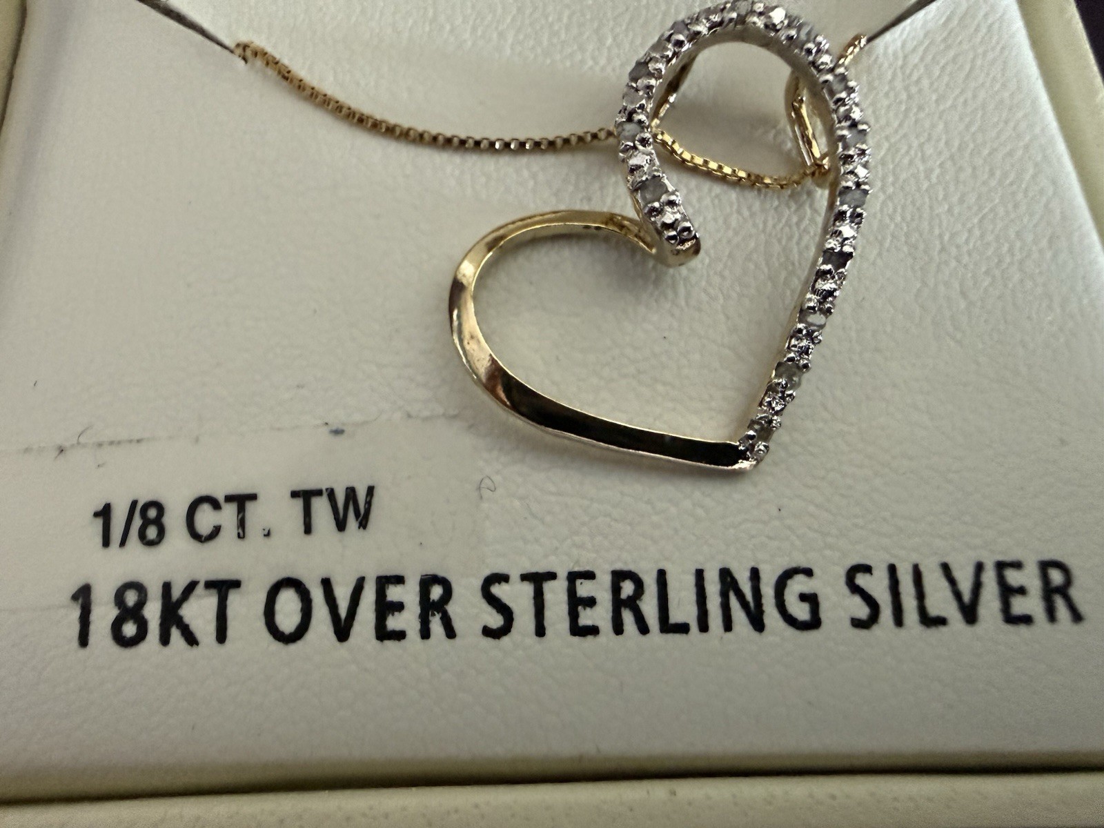 1/8 Carat TW Heart Pendant Set In 18kt Gold Fill Over Sterling Silver