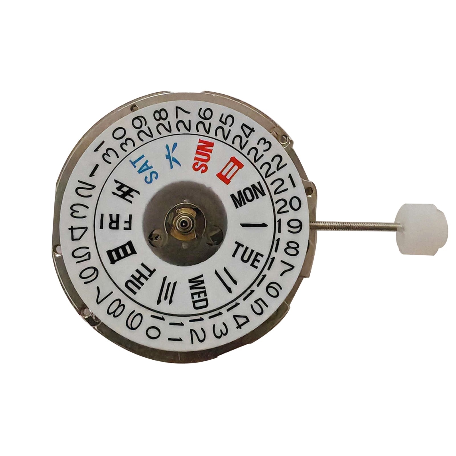 China Made Auto Mechanical Watch Movement Day Date Crown at 3 For NH36 Durable