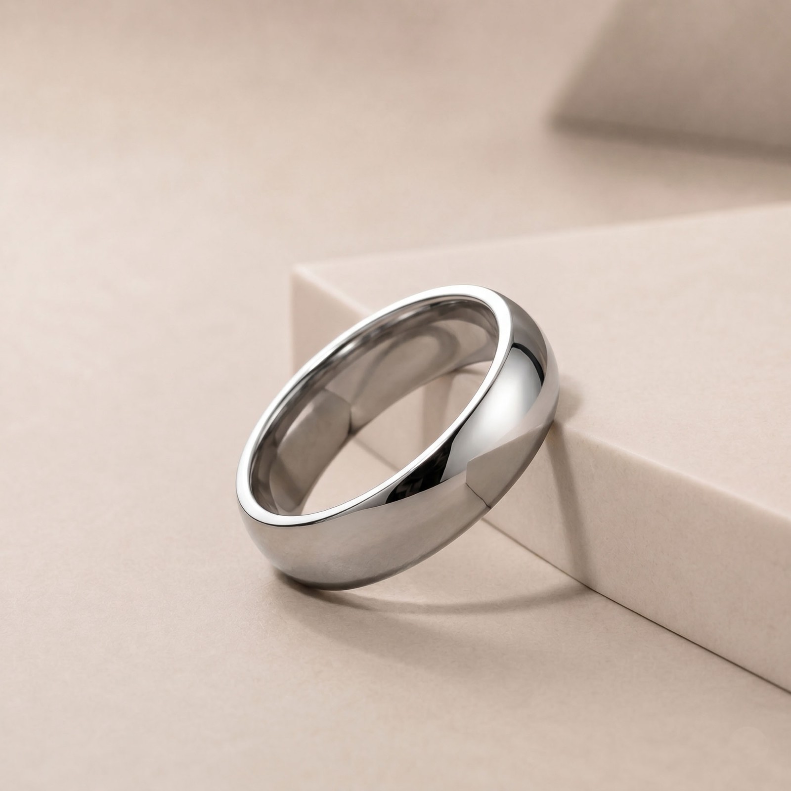 Tungsten Wedding Ring for Men Polish Domed Surface Tungsten Wedding Band