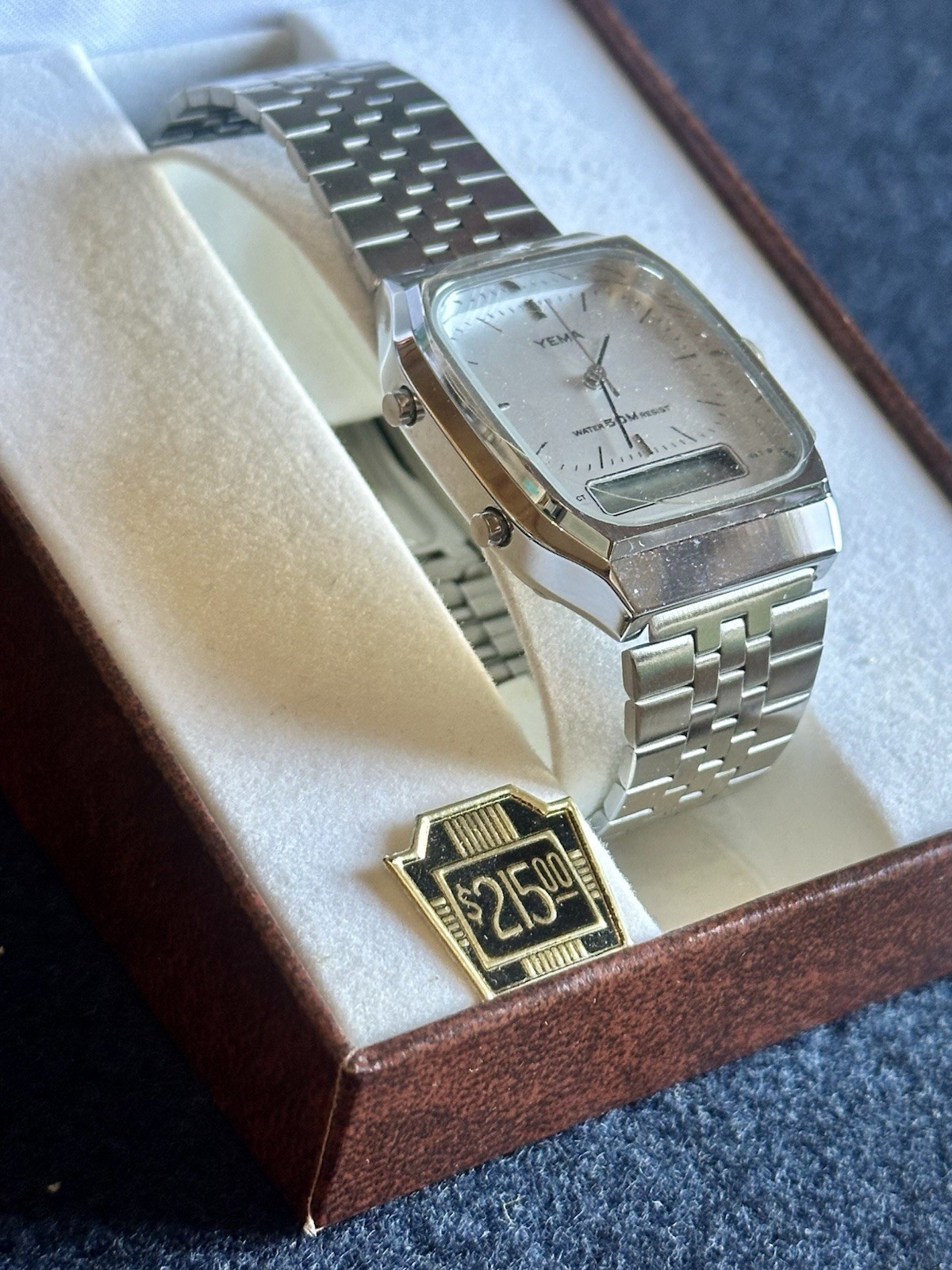 Vintage BRAND NEW with Box Yema Stainless Steel Watch 50M Water Resistant
