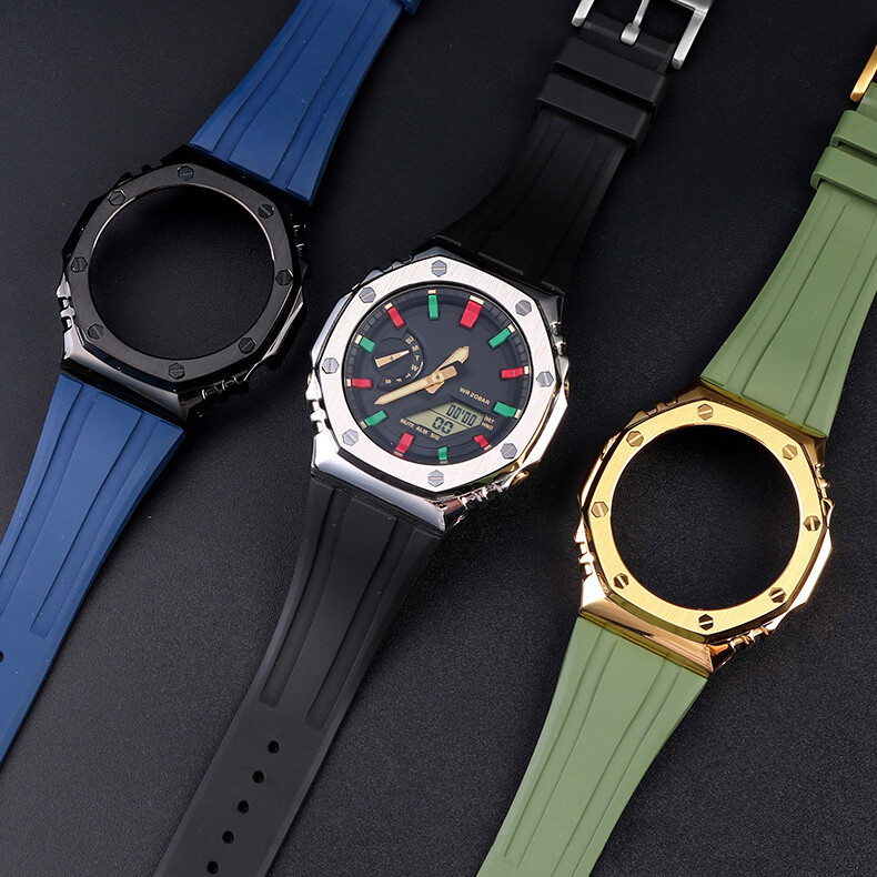 For CASIOAK GM2100 GA2100 GA2110 Watch Replacement Strap Rubber Band