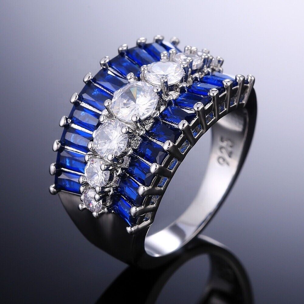 925 Silver Plated Beautiful Ring For Fiacee Gifts 2.8 CT CZ Anniversary Ring