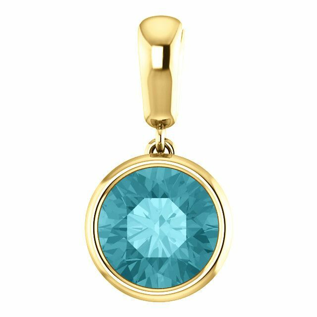 14K Gold Round Cut Solitaire Pendant Setting – Modern Style Pendant Mounting