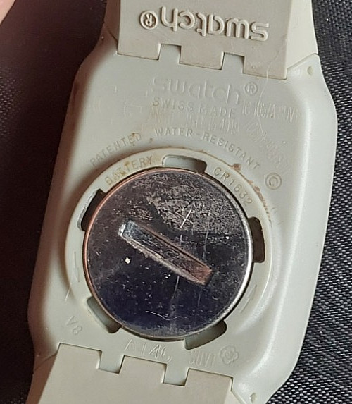 Swatch Touch Digital Watch w/Original & Papers Box-Tan/Grey Strap-UNTESTED!!!!
