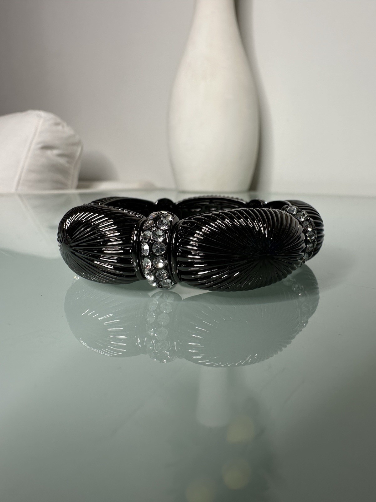 Joan Boyce Bracelet Black with Crystal. New