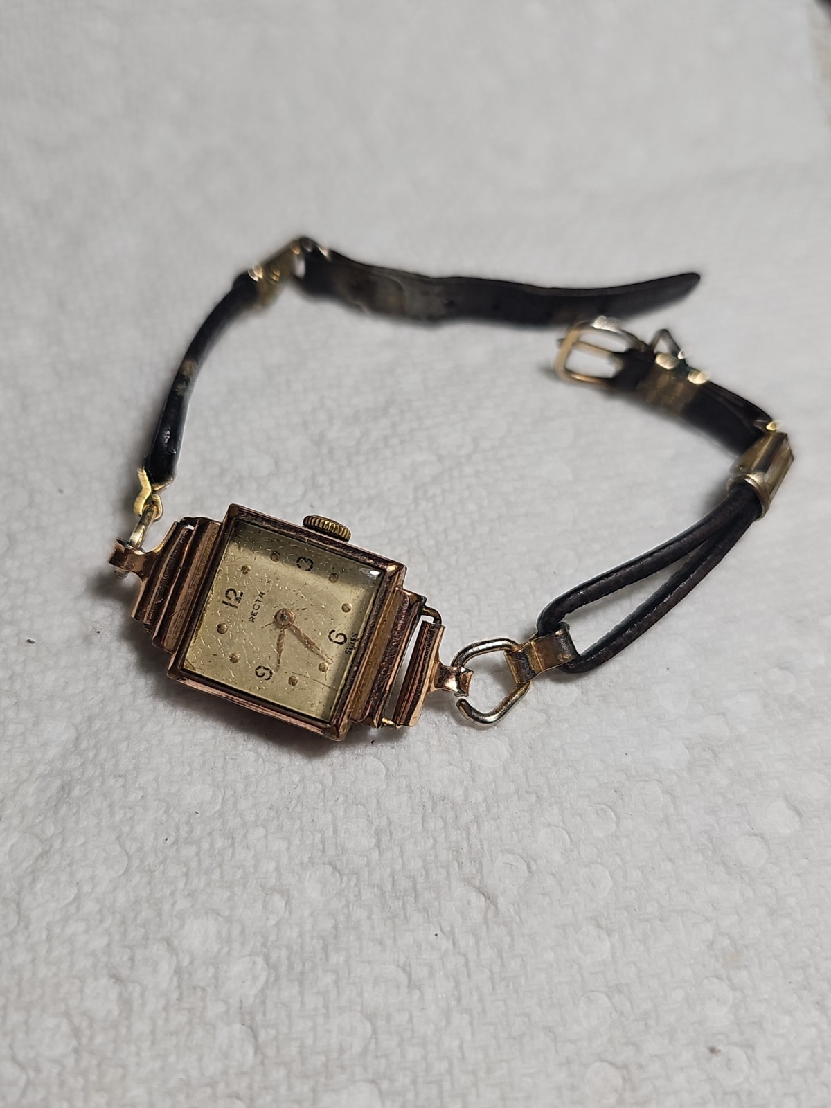 RECTA Antique Women’s Gold Plated Watch For PARTS – REPAIR