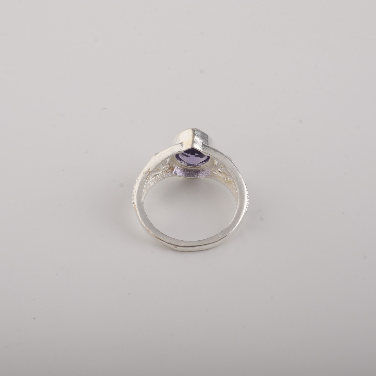 Iolite Gemstone 925 Sterling Silver Designer Zircon Ring For Anniversary Gift