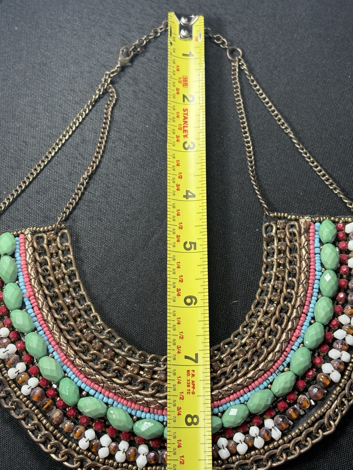 Wonderful Egyptian Cleopatra Collar Necklace Multicolor Beaded Variable Length