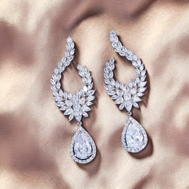 2025 Zircon Tassel Earrings Women Statement Luxury Dangle Earrings Fashion 1Pc