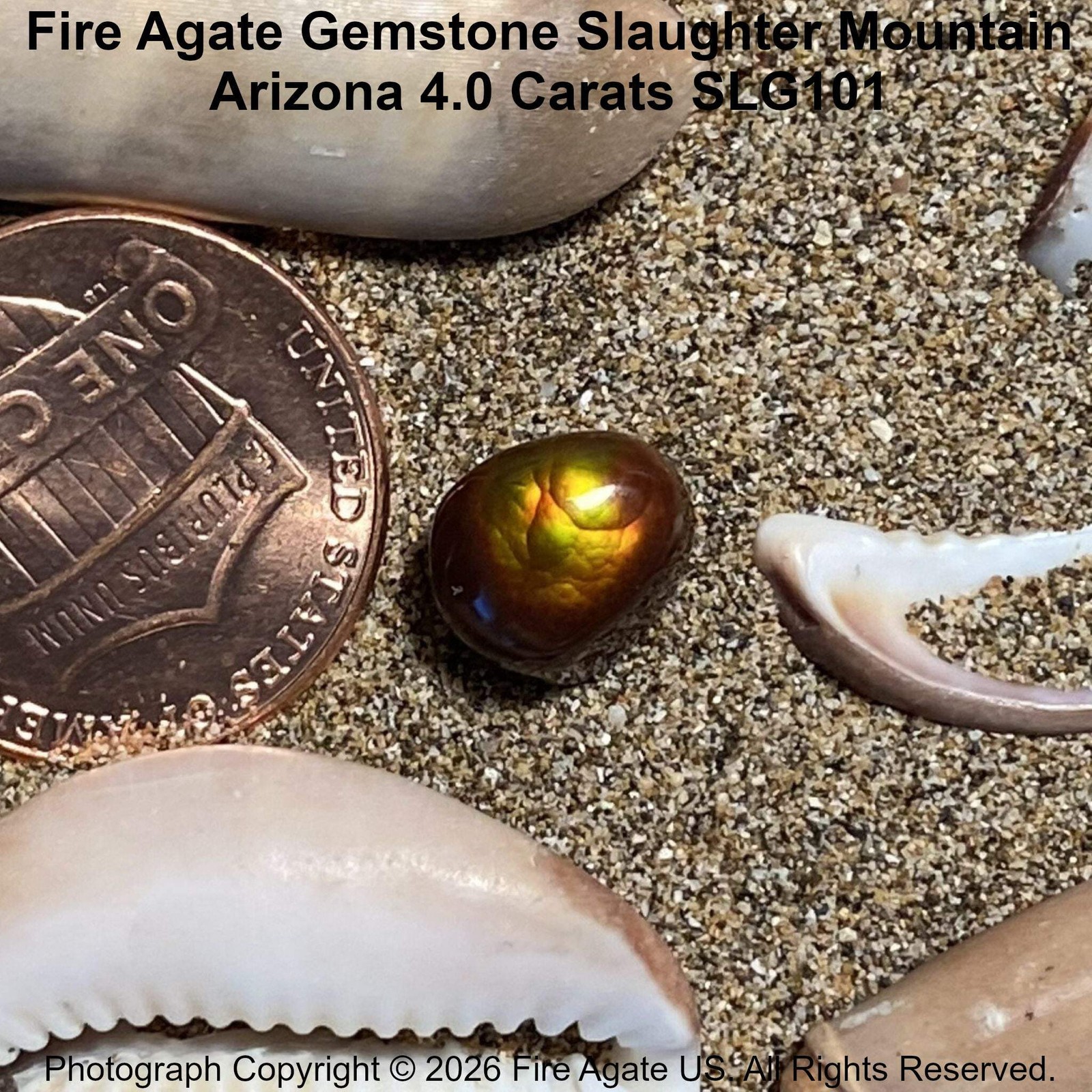 Fire Agate Gemstone Slaughter Mountain Arizona 4.0 Carats SLG101