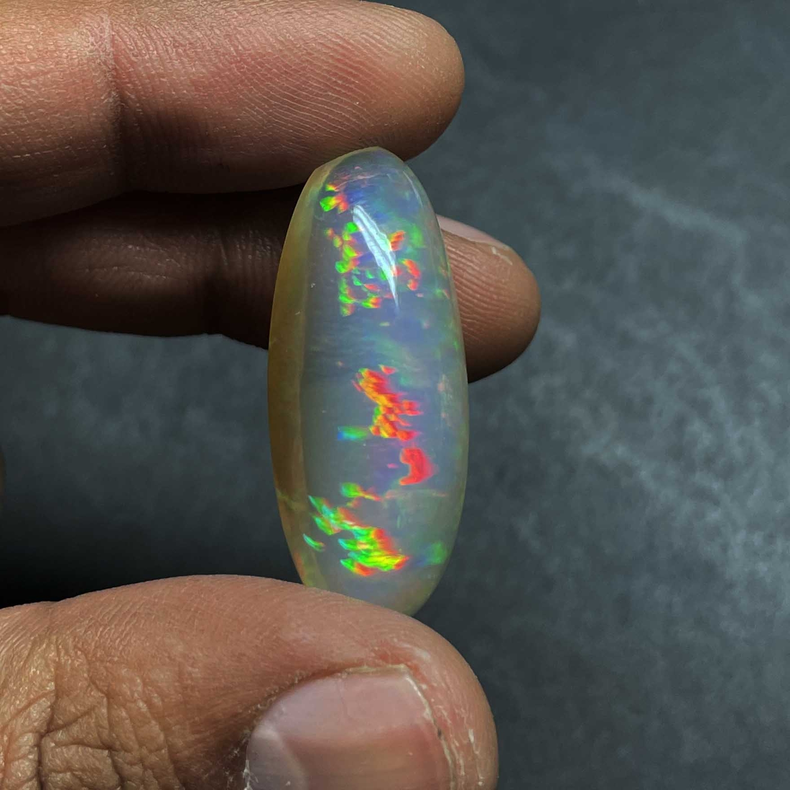 Natural Ethiopian Opal Oval Gemstone Cabochon 15*36 MM 32.45 CT
