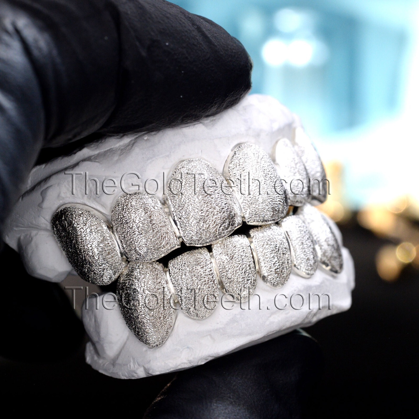 Custom Grillz .925 Sterling Silver Diamond Dust Handmade Real Grill Teeth