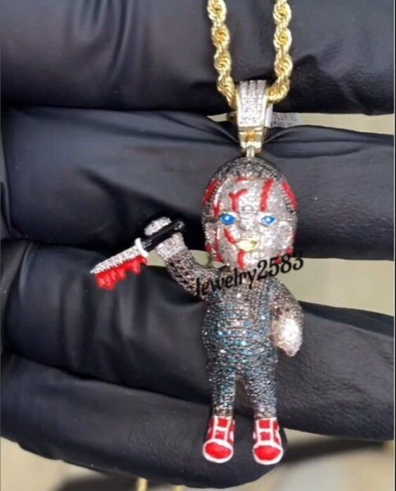 2.5Ct D/VVS Moissanite Men’s Fashion Custom Little Boy Charm Pendant 925 Silver