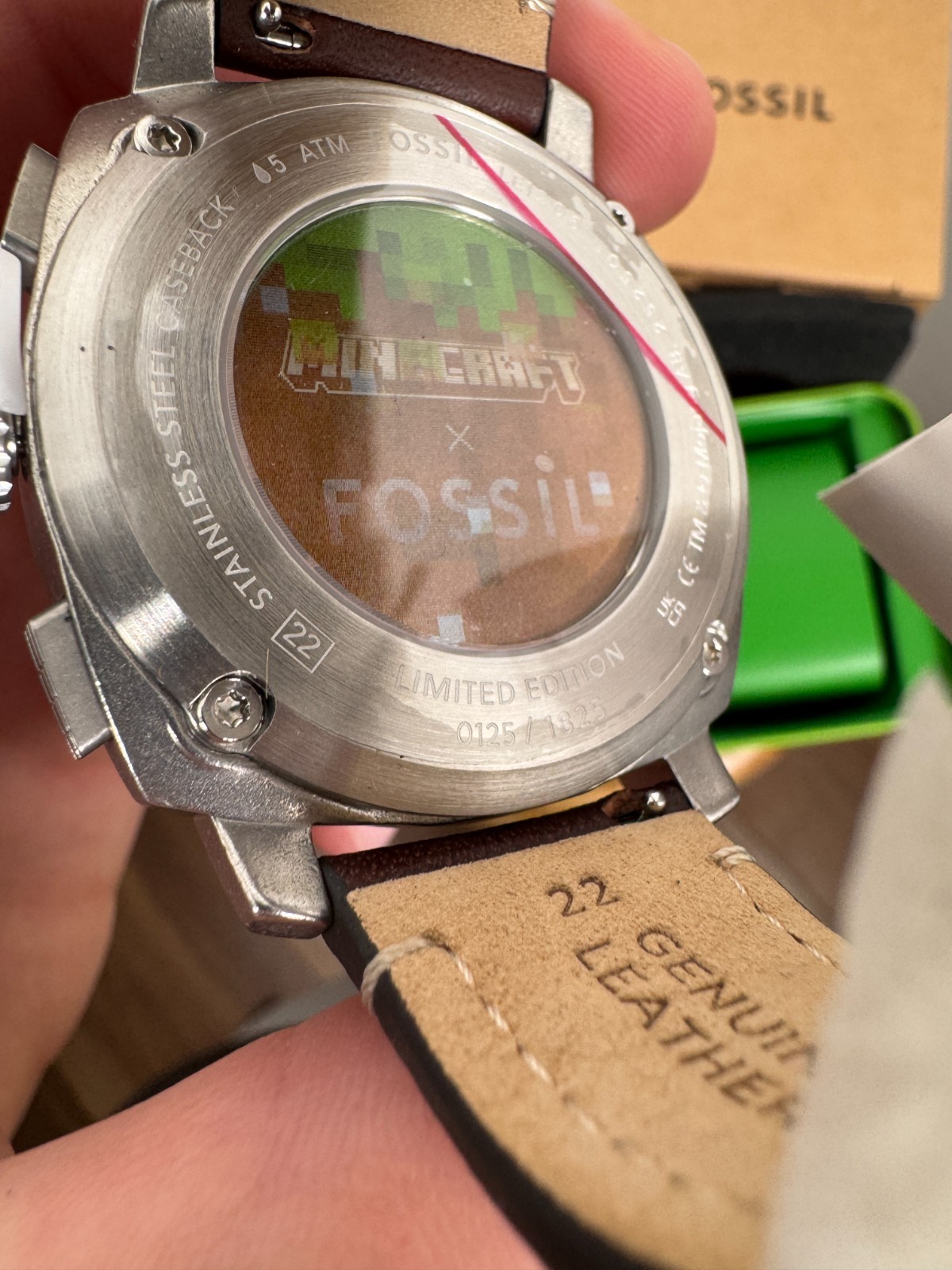 Fossil x Minecraft Grass Block Watch LE1206 #125/1825 Limited Edition NEW in box