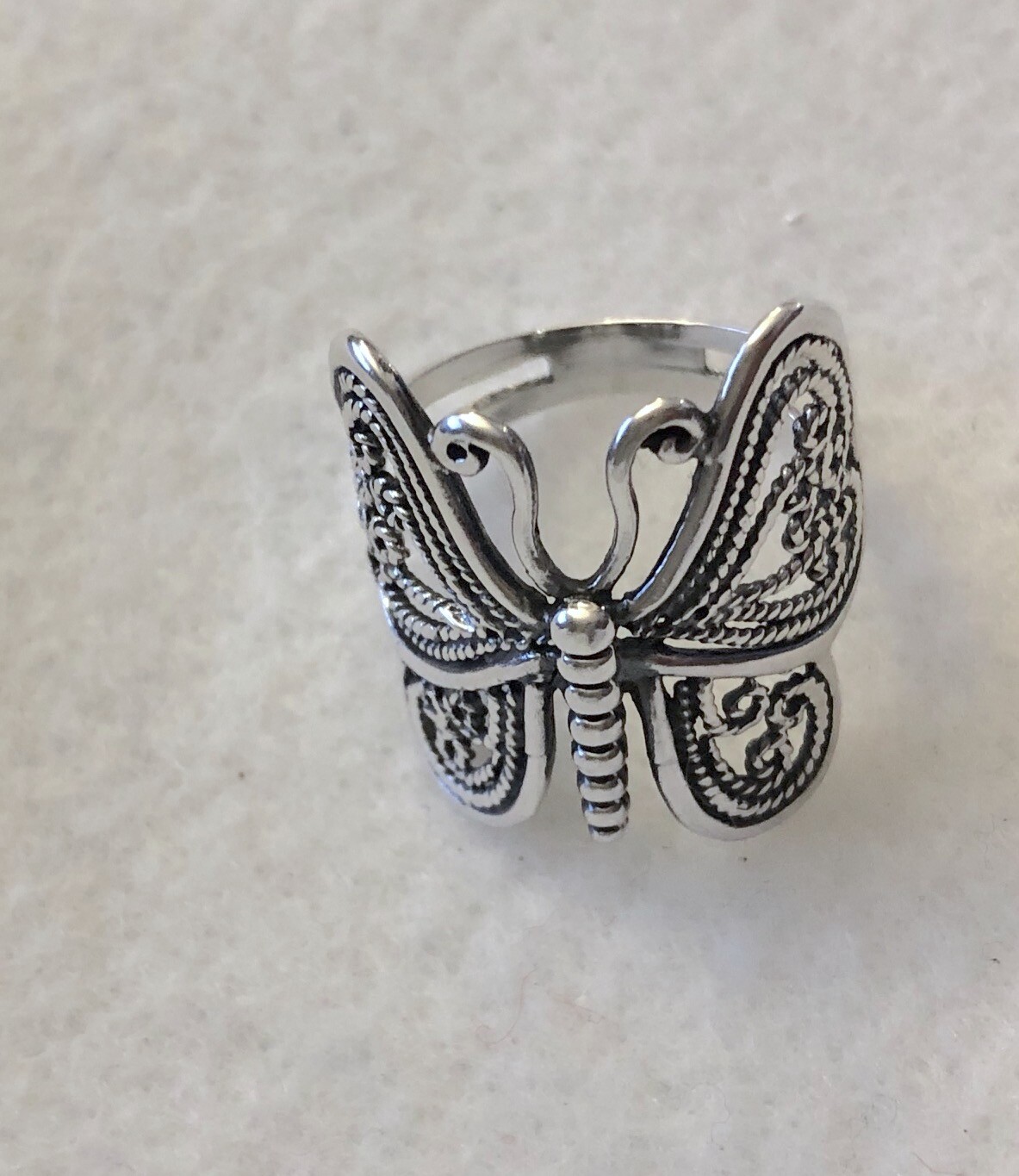 Wildthings Sterling Silver Filigree Butterfly Ring Sizes 6-7-8-9