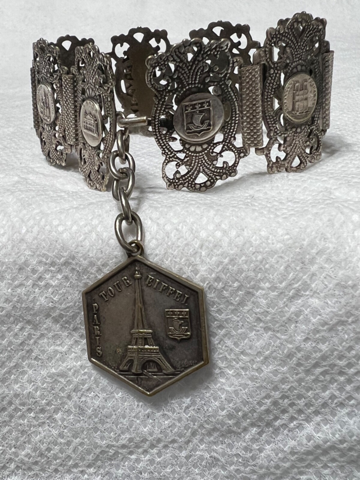 France Travel Filigrane Depose Early 1900 Sounenir Bracelet (B2001)