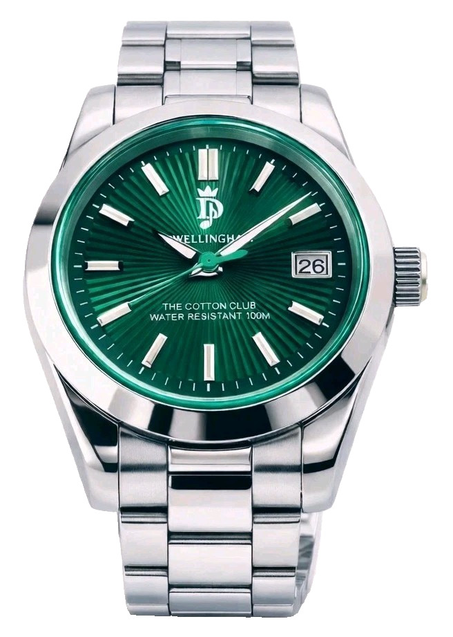 Dwellingham Cotton Club Green Sunburst 904L Automatic 28,800 vph • Box & Papers