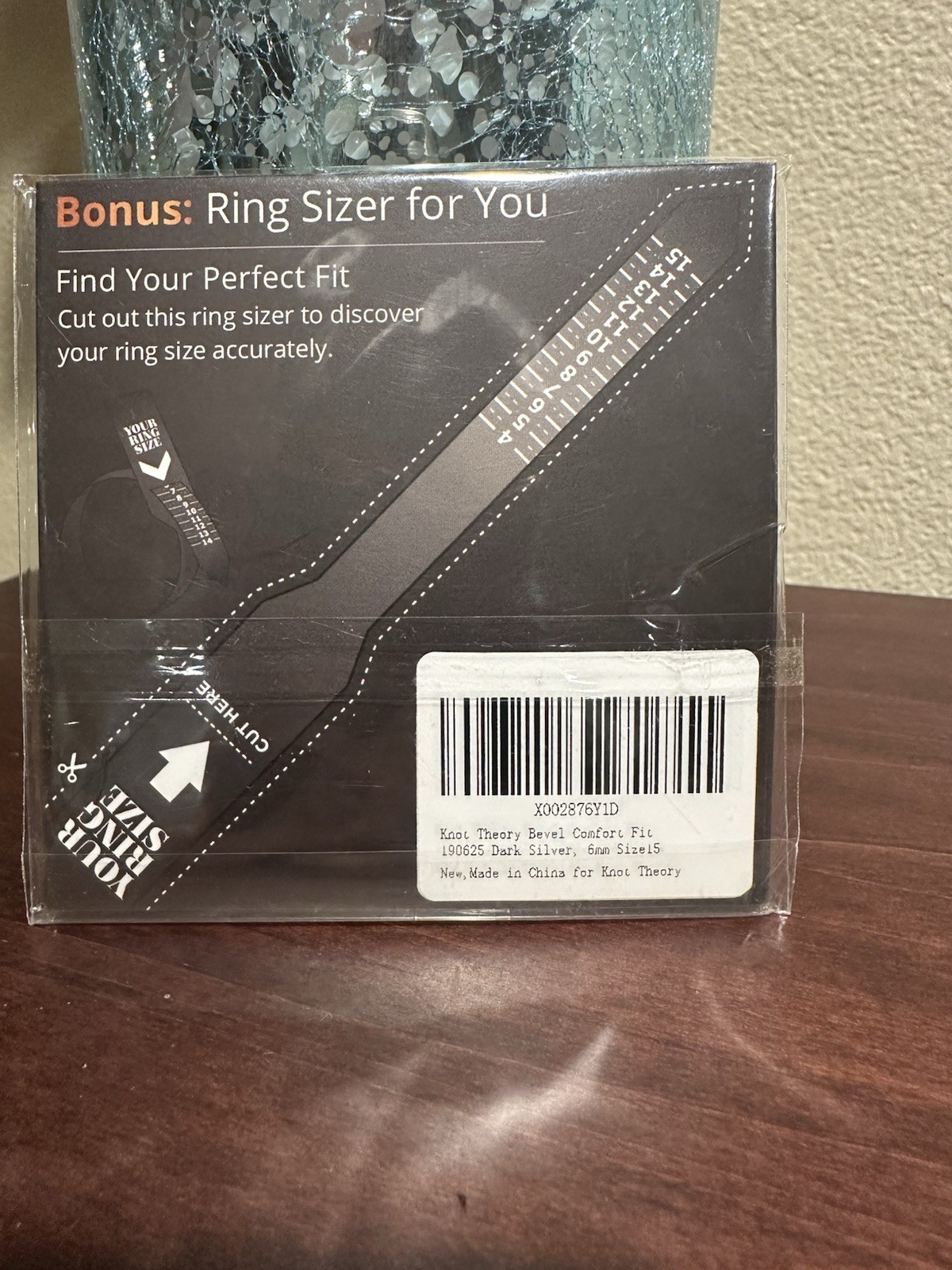 Knot Theory Comfort Fit Silicone Band Ring Dark Silver 6mm Size 15 Lightweight