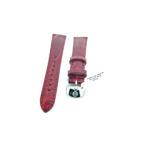 Authentic MICHELE 14mm GENUINE ALLIGATOR Red Watch Band Strap with Buckle-NEW