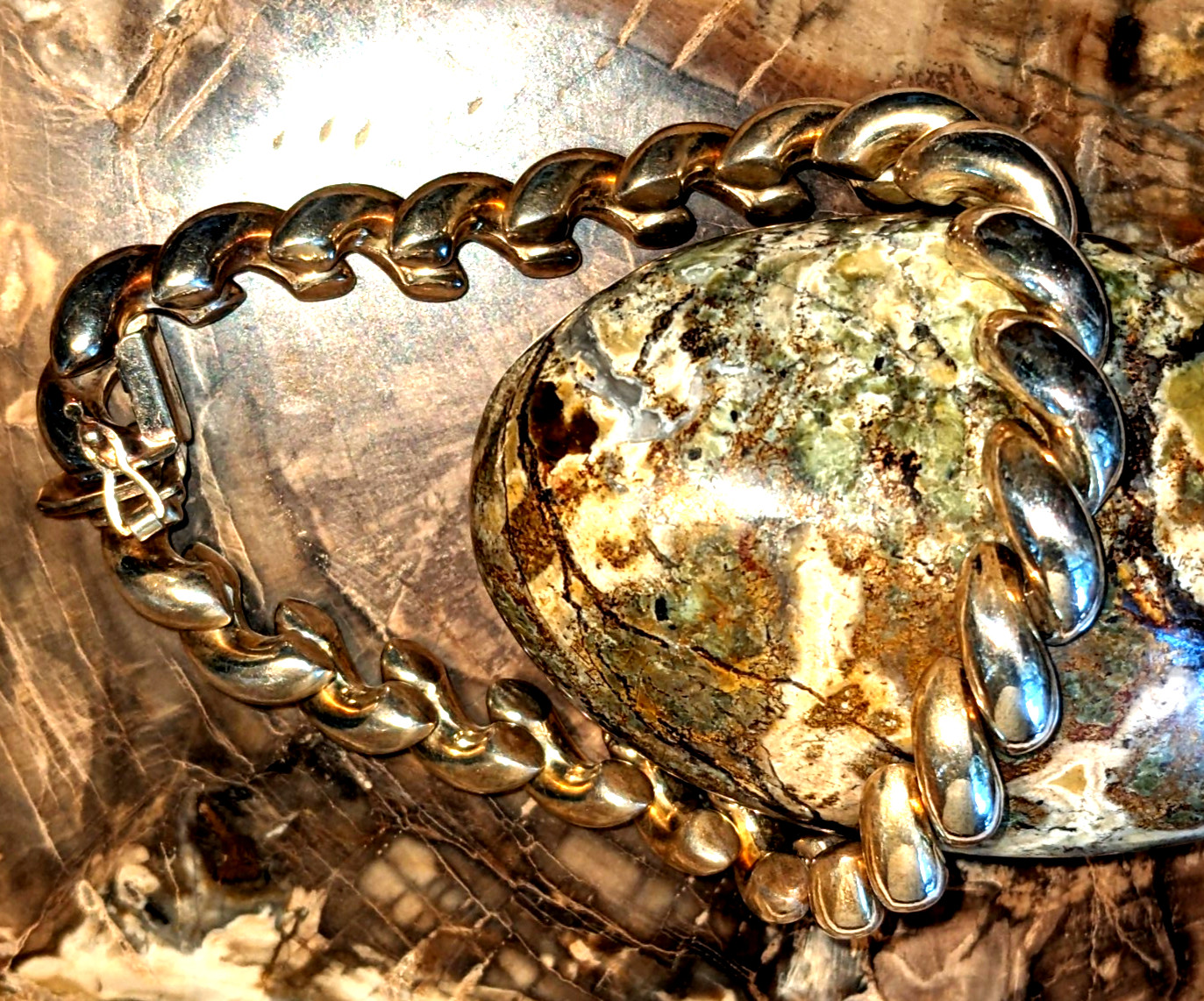 Vintage Italy Sterling 925 San Marco Macaroni Link Bracelet
