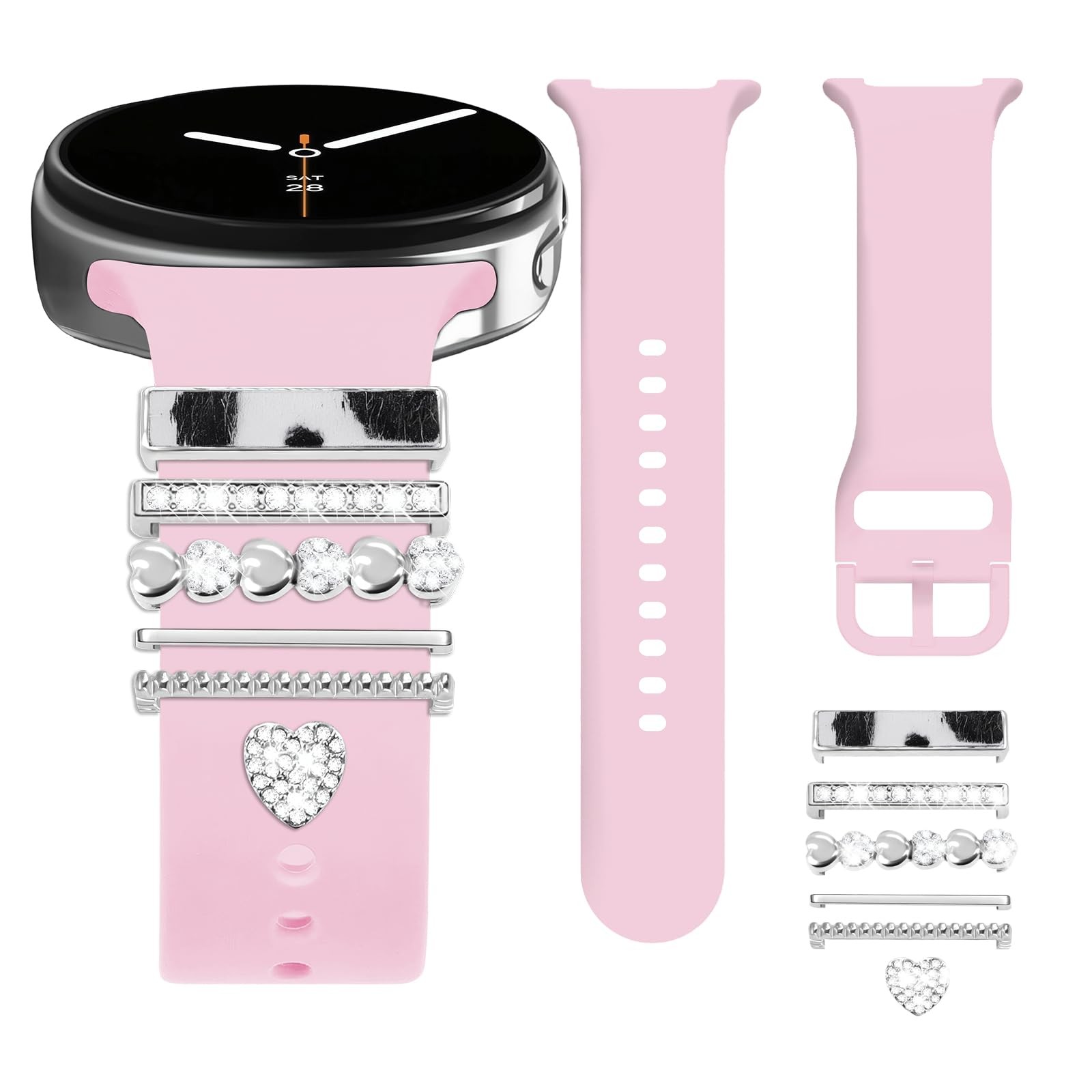 Correas de silicona decorativos Lujo Moda Para Samsung Galaxy Watch 8 40mm/44mm