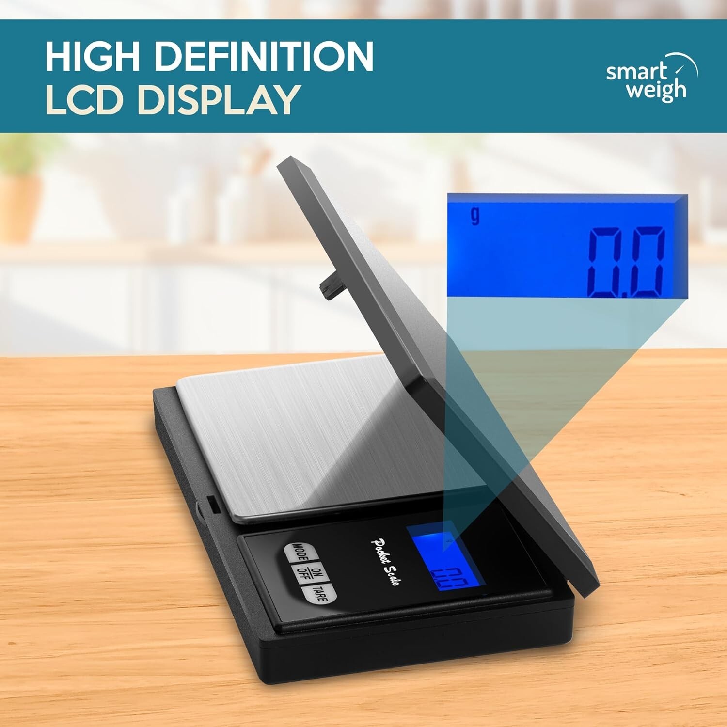 Smart Weigh Digital Pocket Gram Scale, 200g x 0.01g, Jewelry, Food, Medicine