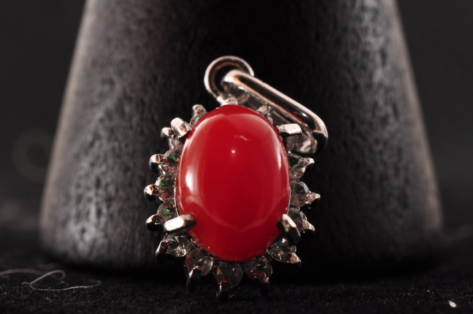 Certification oxblood coral pendant top 925 silver (11mm (0.43in) total 4.0ct).