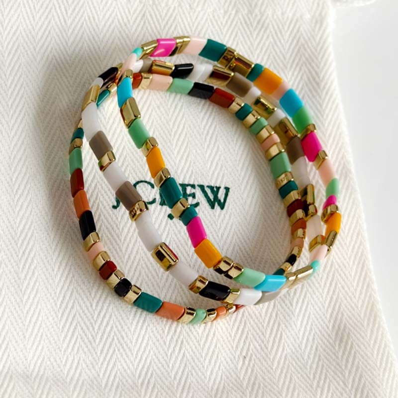 3pcs Jcrew Boho Beads Stretch Bracelet Chic Women Party Vacation Jewelry Gift