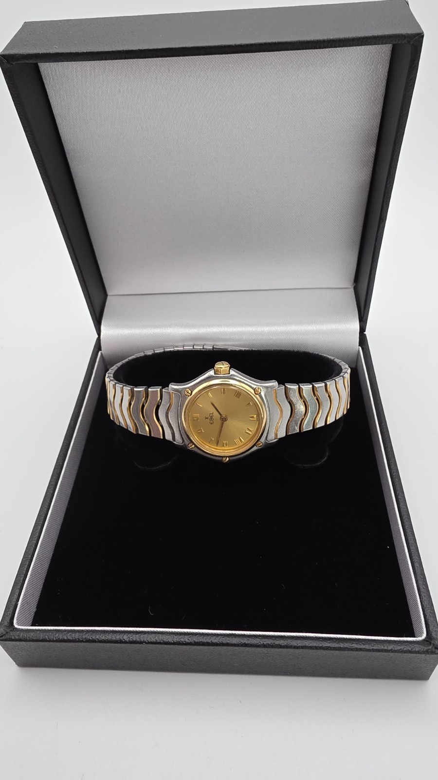 Ebel Classic Wave Lady’s St.Steel/Gold Bracelet Watch with 18ct Gold Bezel.